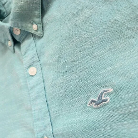 Hollister Aqua Blue Short Sleeve Shirt - Men's Size S - Picture 4 of 8